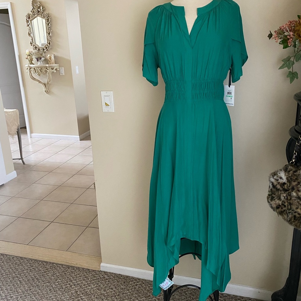 Kensie Green High-Low Midi Dress